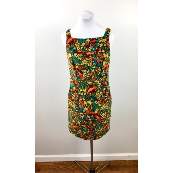 Vintage 90s Anthropologie S Velveteen sheath dress - Picture 2 of 8